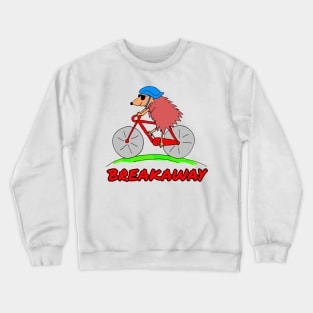 Funny Cycle Racing Cartoon Hedgehog Crewneck Sweatshirt